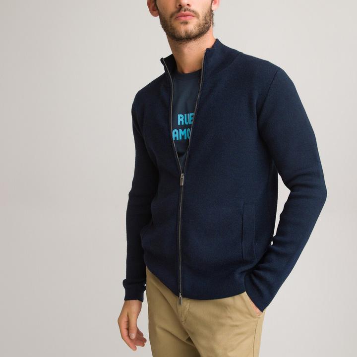 Image du produit La Redoute Collections Cardigan zippé Signature en laine mérinos (XXL)