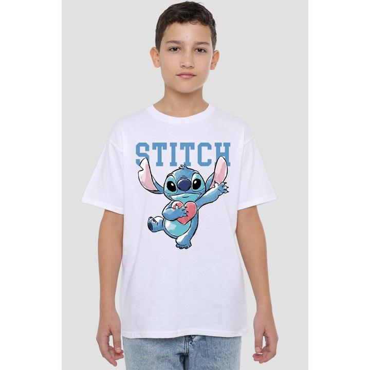 Actual product image Lilo & Stitch Childrens/Kids Clutching Hearts T-Shirt (140)