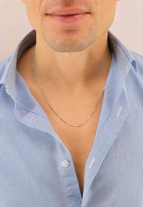 Produktbild Muau Necklace snake white gold 750, 1mm, 42cm (750/18K Weissgold, 42 cm)