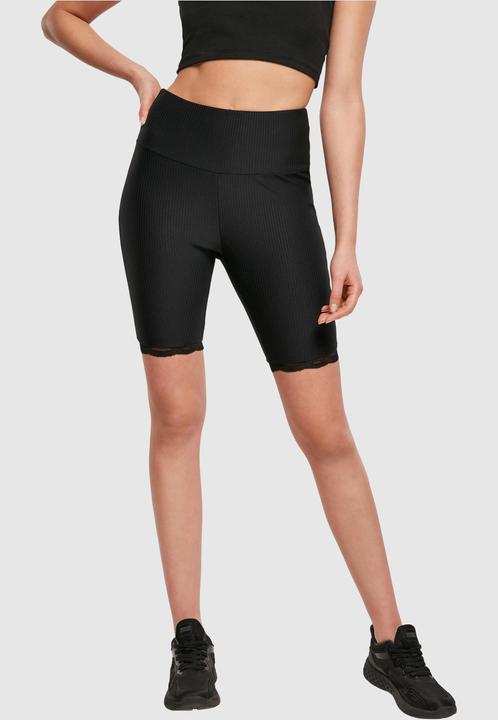 Immagine prodotto Urban Classics Pantaloncini da ciclista a vita alta a costine con orlo in pizzo (4XL)
