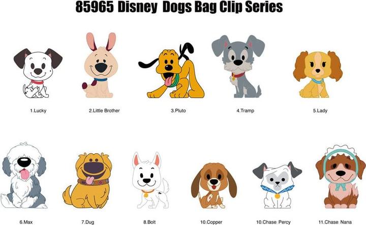 Actual product image Monogram Disney Dogs 3D Schaumstoff-Taschenanhänger Serie 1 Display (24)