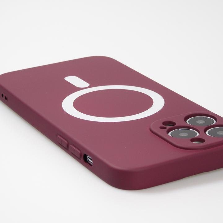 Actual product image PhoneLook Soft shell silicone cover with MagSafe and camera protection Bordeaux (Apple iPhone 13 Pro)