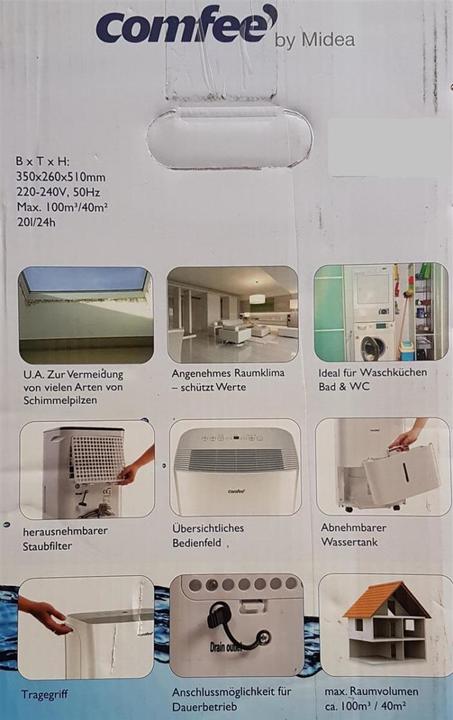 Image du produit Comfee Déshumidificateur d'air (40 m², 20 l/24h)