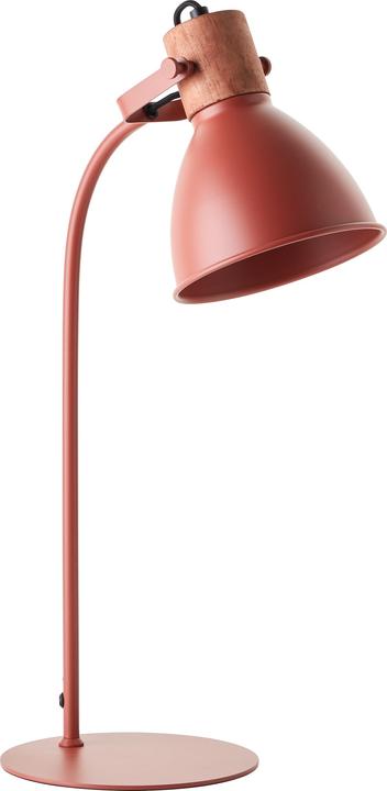 Actual product image Brilliant Erena Table Lamp 52cm red metal/wood cord intermediate switch 1x A60 (E27)