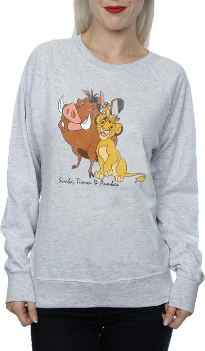 Immagine prodotto The Lion King Felpa Donna/Ladies Classic Simba Timon & Pumba Heather (XL)