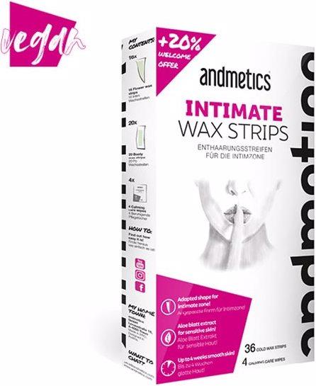 Produktbild Andmetics Intimate Wax Strips Enthaarungsstreifen 36 Pro Packung (28 x, 28 g)