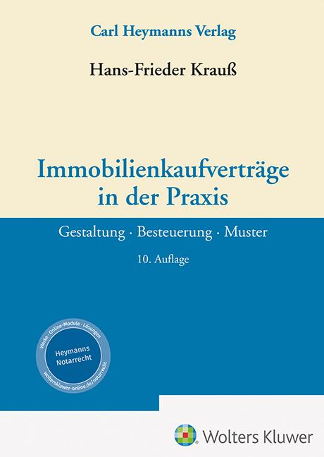 Actual product image Heymanns Krauss:Immobilienkaufverträge in der Pra (German, Hans-Frieder Krauss, 2023)