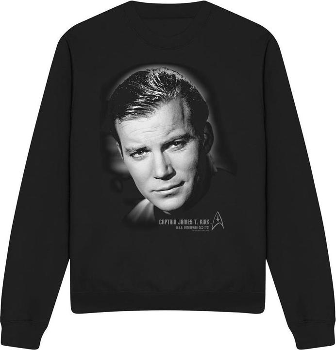 Actual product image Unisex Adult Captain Kirk Portrait Sweatshirt (XL)
