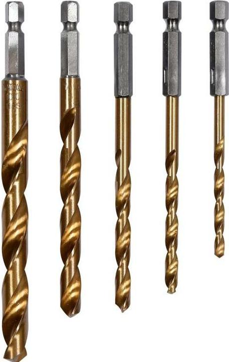 Produktbild Yato yt-44700 – Metall Drills 5pcs 4 – 10 mm HSS HEX Tin Echtheitszertifikat (4, 5, 6, 10, 8 mm)