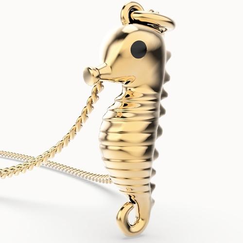 Actual product image MTM Sea Horse Necklace (Brass, 18k Gold, 43 cm)