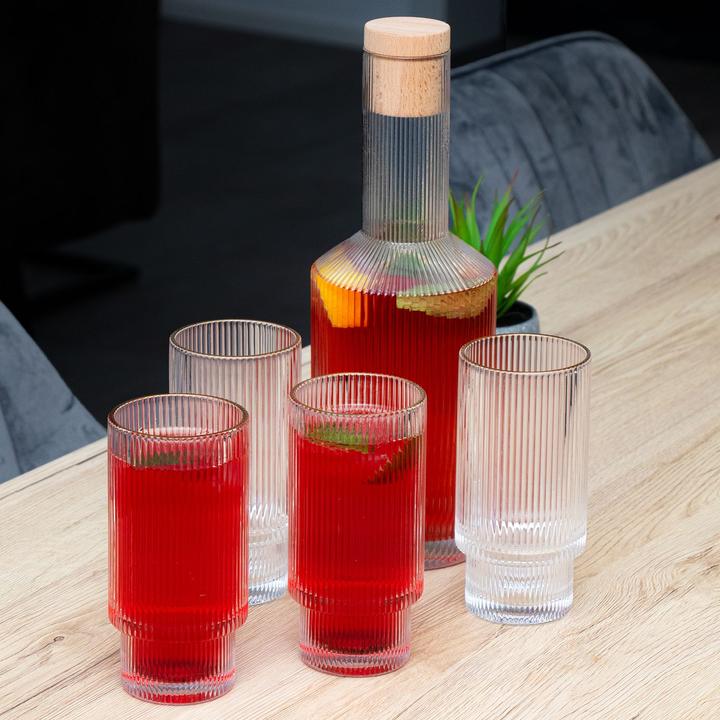 Image du produit Intirilife Set carafe en verre avec bouchon et 4 verres (1.70 l)