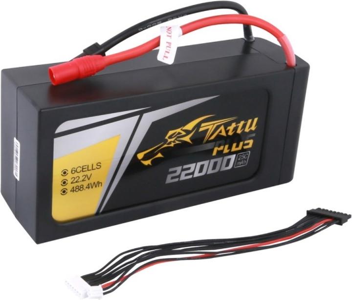 Actual product image Gens Ace Tattu Plus LiPo Battery 22.2V 22000mAh 25C (22.20 V, 22000 mAh)