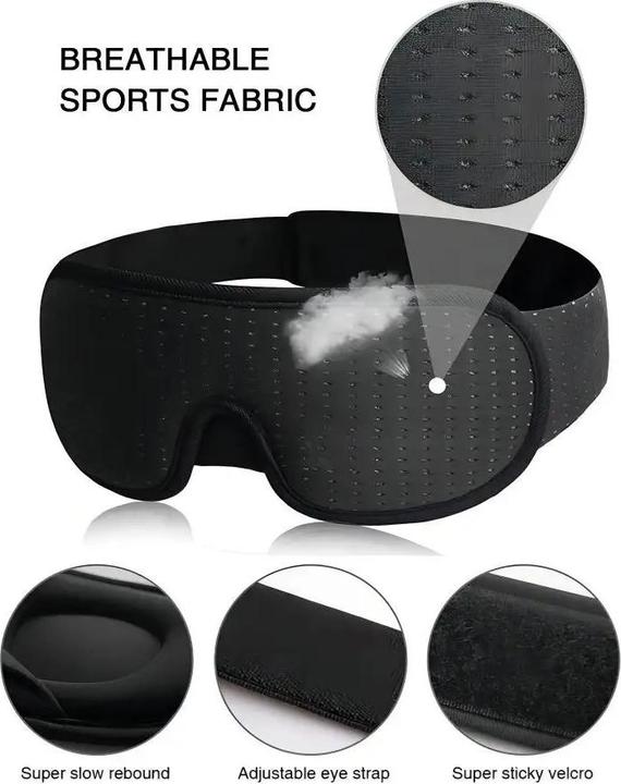 Actual product image Boruit Adjustable 3D sleep mask - Black (Sleeping mask)