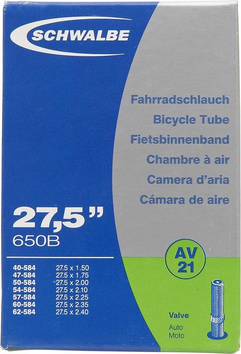 Actual product image Schwalbe Chambre à Air SCWHALBE 21 27,5x1,50/2,40 Schrader 40 mm (Schrader (AV), 27.5", 40 mm)