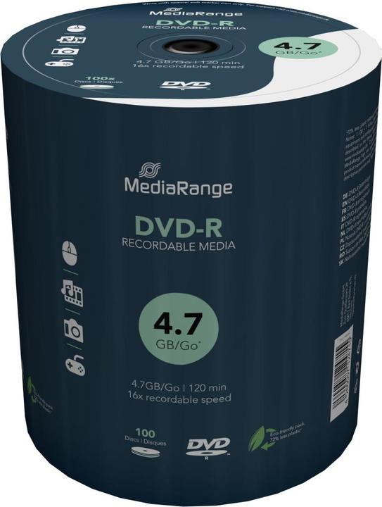 Immagine prodotto MediaRange DVD-R media 4.7GB, 16x, confezione da 100 (100 x)