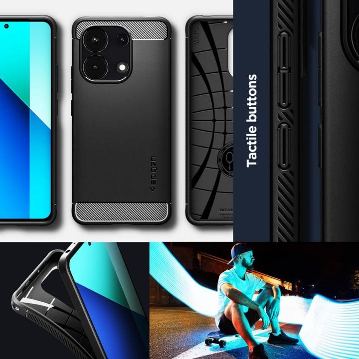Immagine prodotto Spigen Custodia Rugged Armor per Xiaomi Redmi Note 13 4G / LTE - nero opaco (Xiaomi Redmi Note 13 4G)