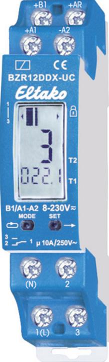 Produktbild Eltako Betriebsstunden Impulszähler. 1 Wechsler potenzialfrei 10A/250VAC