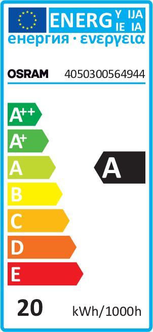 Energy Label Osram Dulux (G24q-2, 18.70 W, 1130 lm, 10 x, G)