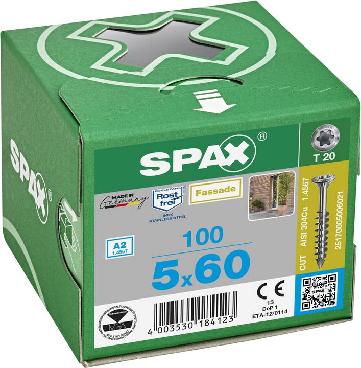 Produktbild Spax Selbstbohrschrauben A2 (100 Schrauben pro Stück)
