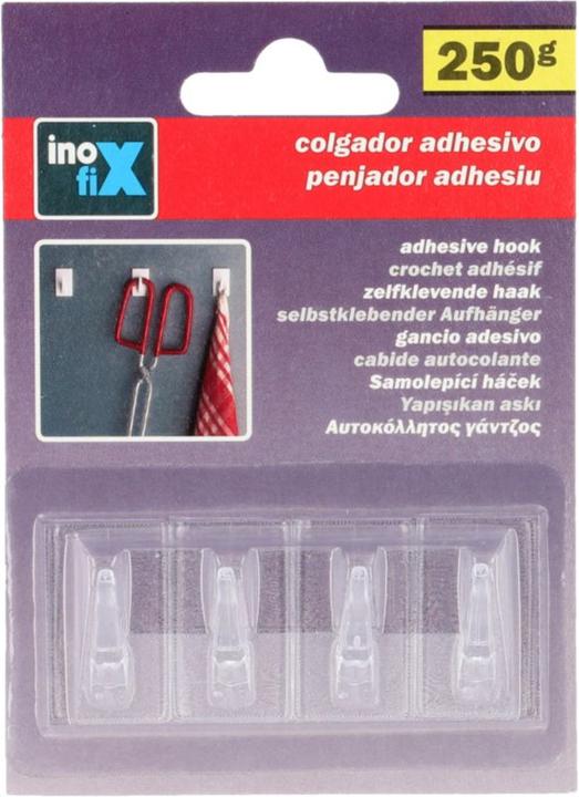 Immagine prodotto Inofix Ganci adesivi trasparenti, 4 pezzi