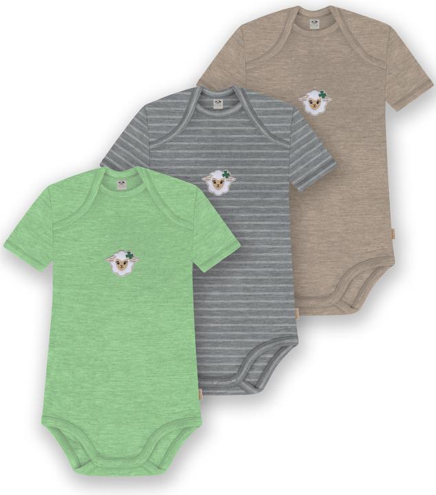 Normani 3er Set Baby Merino Body Kurzarm „Tauranga" - 9299