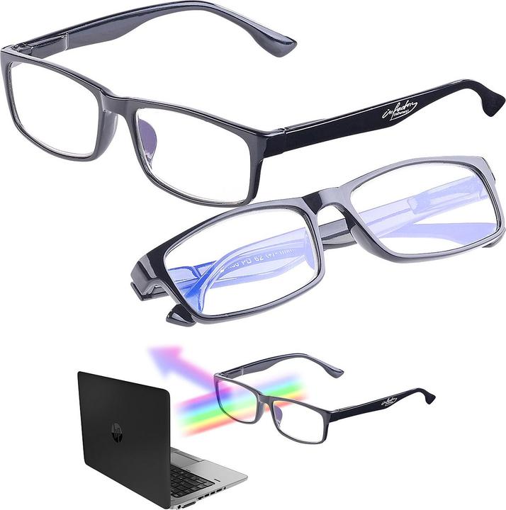 Produktbild Infactory 2er Pack Bildschirm-Brille mit Blaulicht-Filter, +1,5 Dioptrien (+1.5)