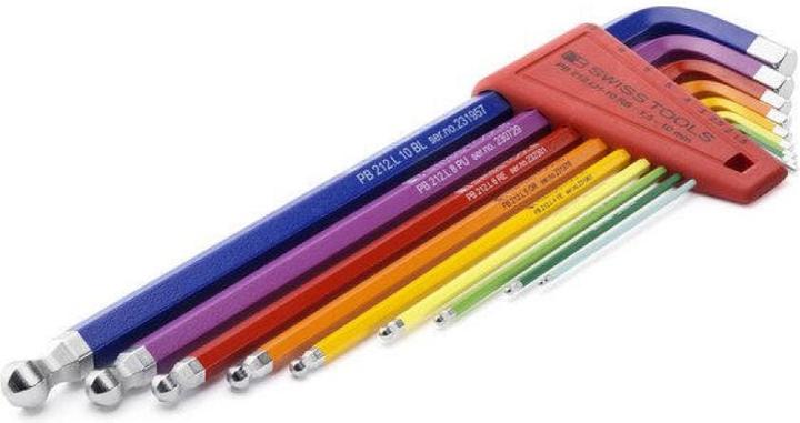 Produktbild PB Swiss Tools Stiftschlüsselsatz - PB Rainbow - lang - Kugelkopf