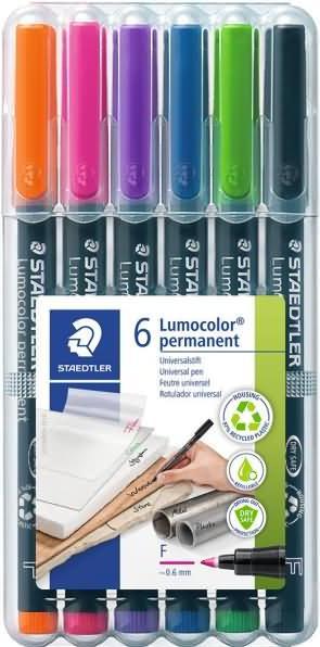 Actual product image Staedtler Lumocolor permanent pen 318 Permanent universal pens F (6 colours, 0.60 mm, 1 x)