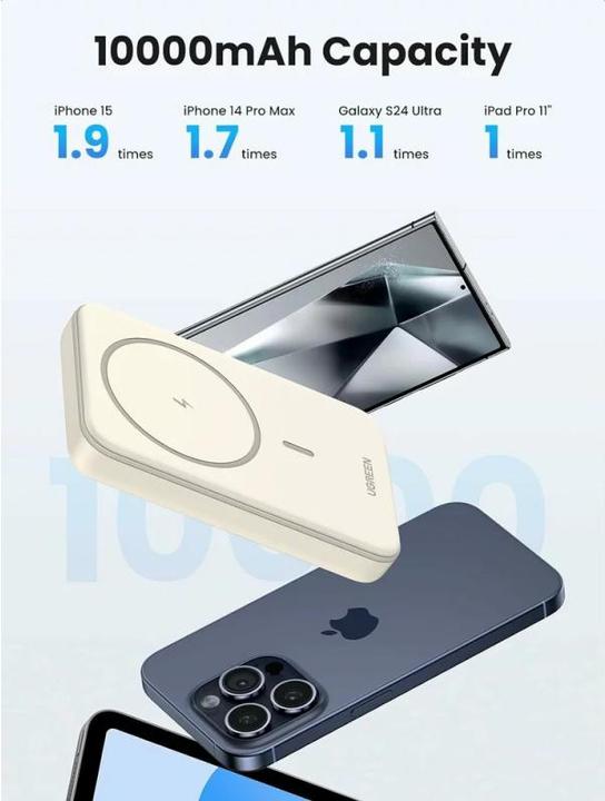 Produktbild Ugreen Mini Powerbank Wireless with MagSafe (10000 mAh, 20 W, 37 Wh)