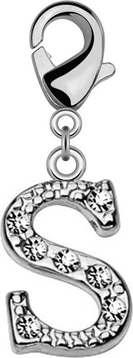 Produktbild Star Piercing Anhänger mit Kristall Buchstabe S (Messing)