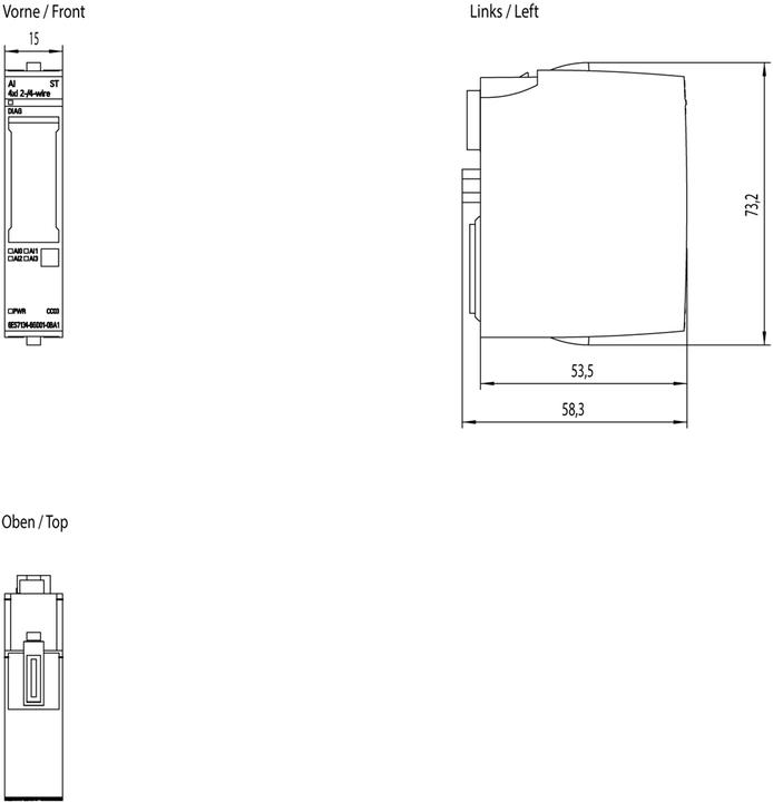 Image du produit Siemens SIMATIC ET 200SP Module d'entrée analogique AI 4XI 2-/4-Wire Standard