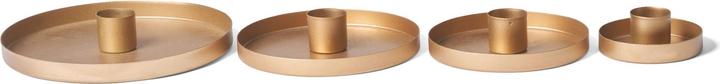 Actual product image Novaliv Set of 4 Stick Candle Holders Diameter 14cm Decorative Bowl GOLD Round Metal Candle Holder (14 x 14 cm)