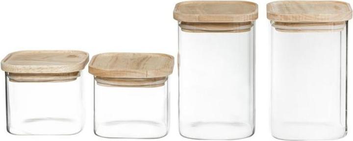 Produktbild Secret de Gourmet 4 stapelbare Gläser mit Holzdeckel (1 l)