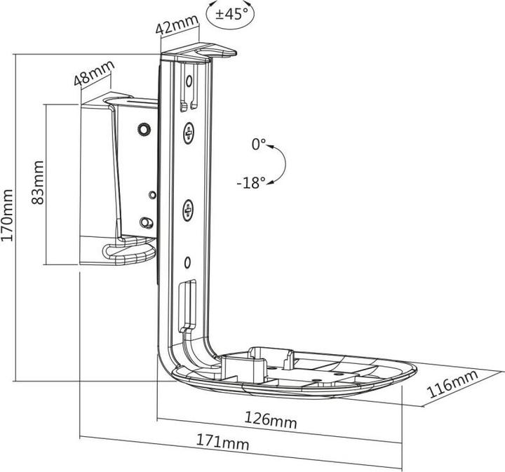 Image du produit Xantron Sonos One (SL) Sbow Premium (1 pièce, Installation murale, Pivotant, Inclinable)