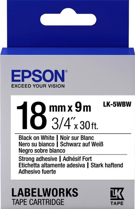Epson Etikettenkassette LK-5WBW (1.80 cm, Weiss)