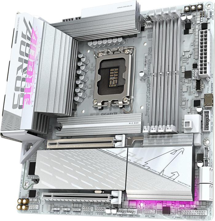 Actual product image Gigabyte B860M AORUS ELITE WIFI6E ICE (LGA 1851, Intel B860, mATX)