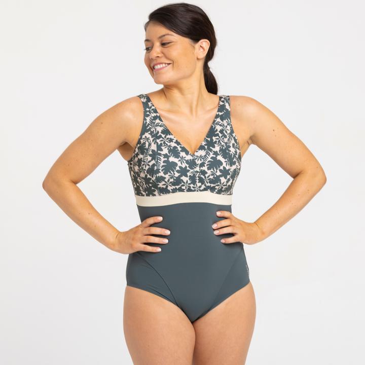 Produktbild Nabaiji Badeanzug Damen Mia Palm beige/khaki. Körbchengrösse D/E (44)