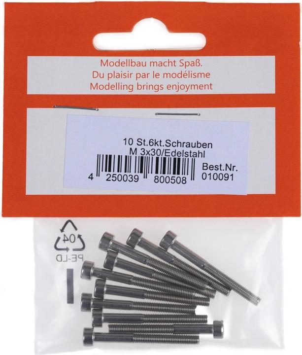 Produktbild Epower ES Innensechskantschrauben M3x30 (10 Schrauben pro Stück)