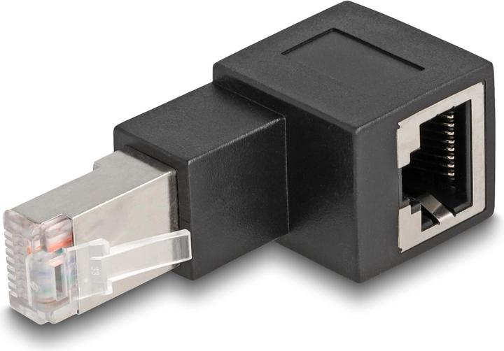 Image du produit Delock Adaptateur RJ45 mâle vers RJ45 femelle Cat.6A coudé à 90° vers le haut (RJ45, RJ45 (1x))