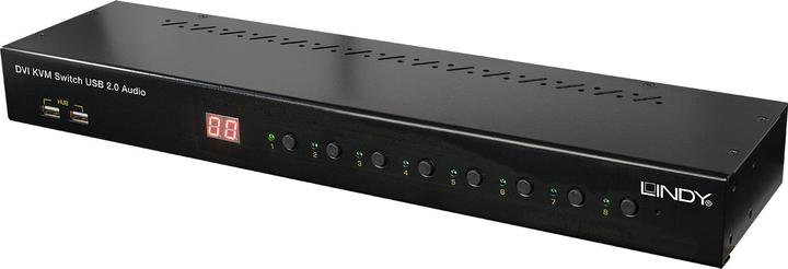 Immagine prodotto Lindy DVI-I collegamento singolo, USB 2.0 Audio KVM Switch Pro 8 porte