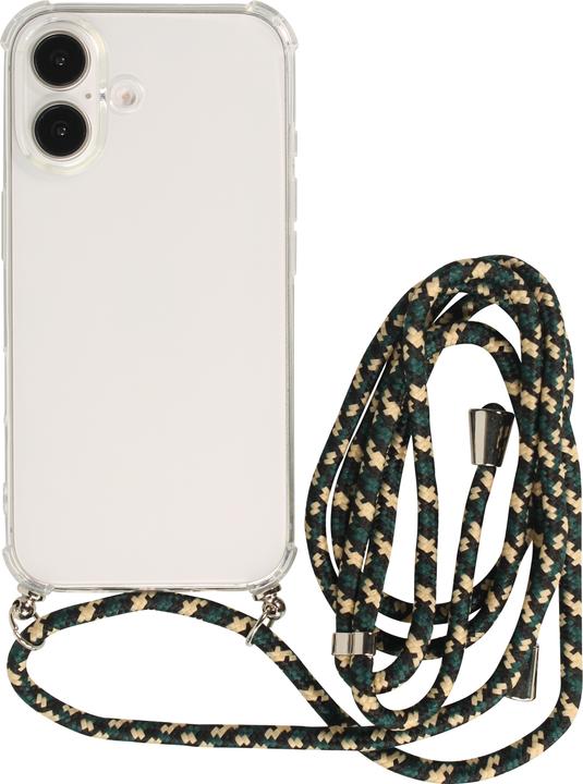 Produktbild PhoneLook Hülle Gummi transparent bumper mit Seil Grün / gold (Apple iPhone 16 Plus)