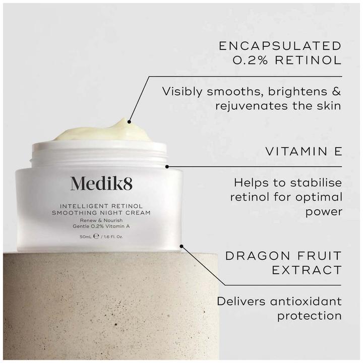 Produktbild Medik8 Intelligente Retinol Glättende Nachtcreme mit Renew und Nourish Vitamin A 50ml (Körpercreme, 50 ml)
