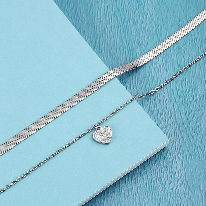 Immagine prodotto La Petite Story Collana con cuore d'amore (Acciaio inossidabile, 40 - 45 cm)