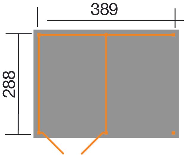 Actual product image Weka Holzbau Storage house weka 607 variant 2 389 x 288 cm pressure impregnated