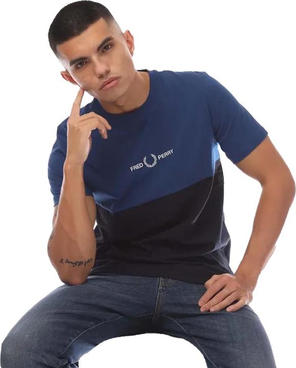 Actual product image Fred Perry Mens Colour Block Branded T-Shirt (XS)