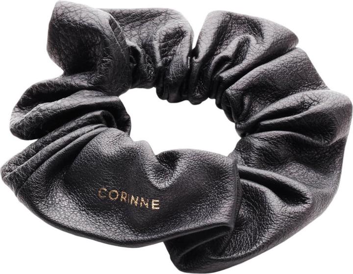 Corinne World - Leather Schrunchie Black