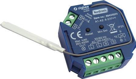 Actual product image Nordtronic Box Dimmer Zigbee - LED 0-200W / HALOGEN 0-400W ZIGBEE LIGHT DIMMER