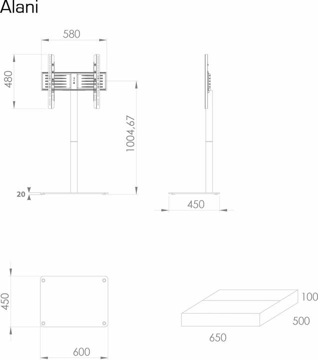 Produktbild VCM Alani - ohne Zwischenboden (70", 40 kg)