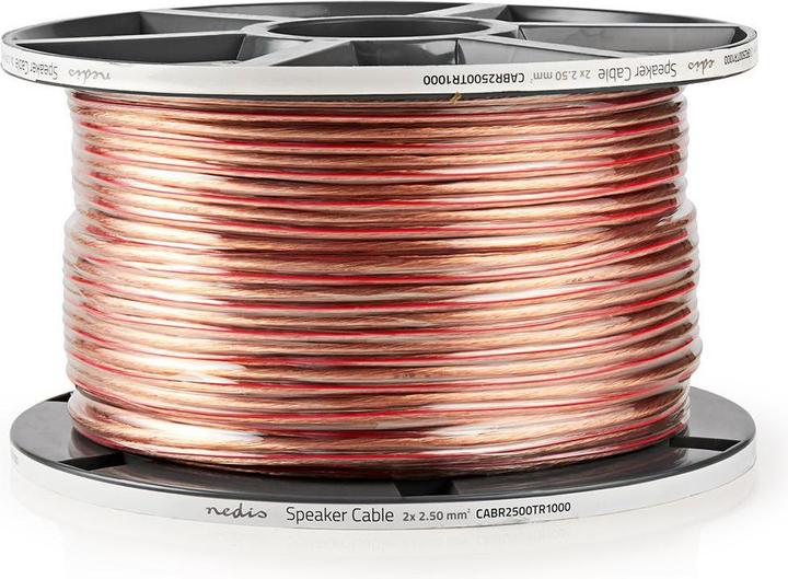 Actual product image Nedis Loudspeaker cable| 2x 2.50 mm²| Copper| 100.0 m| Round| PVC| Transparent| - Extension (100 m, 2.50 mm²)