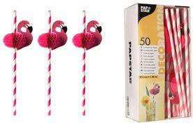 Immagine prodotto Papstar Papiertrinkhalm "Flamingo" (50 x)